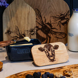 Selbrae House Jersey Cow Blue Butter Dish