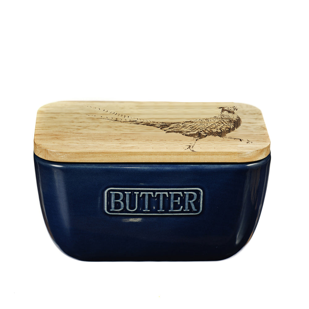 Selbrae House Pheasant Blue Butter Dish