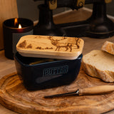 Scenic Stag Blue Butter Dish
