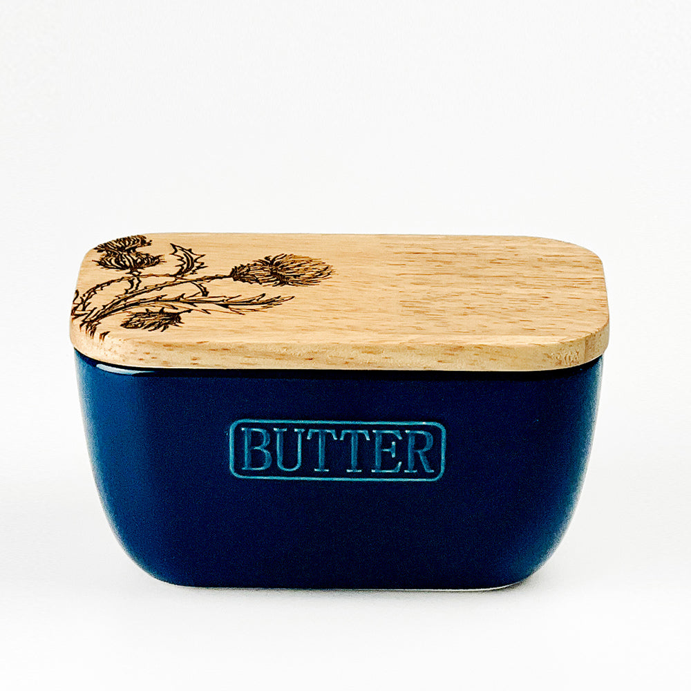 Selbrae House Thistle Trio Blue Butter Dish