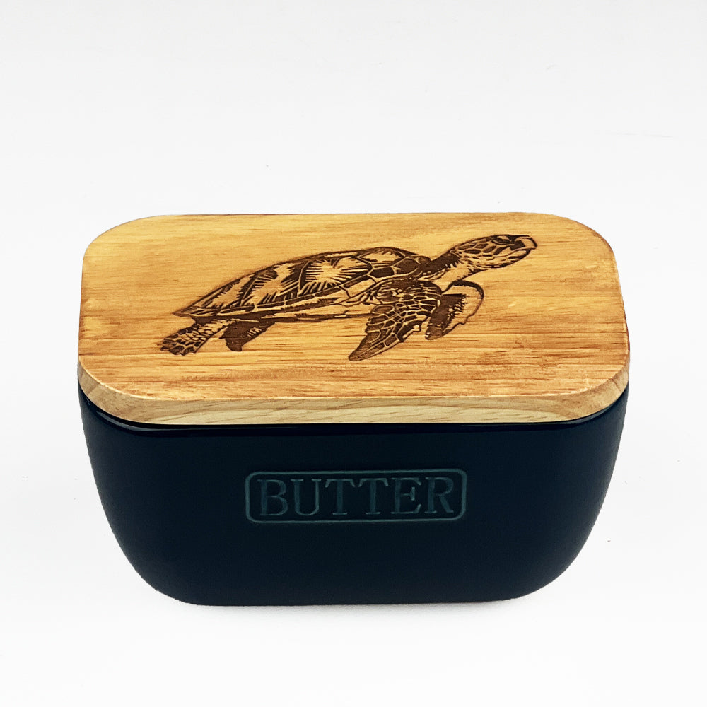 Selbrae House Turtle Blue Butter Dish