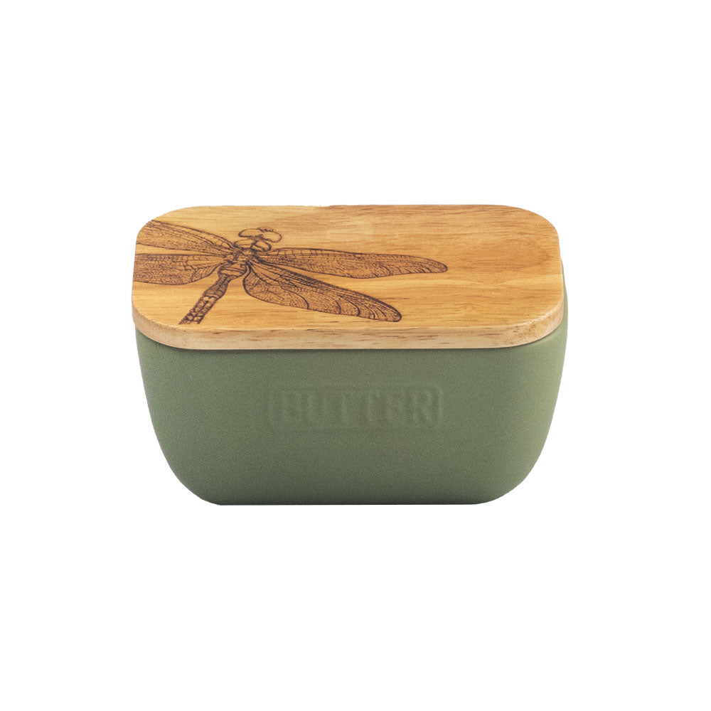 Selbrae House Dragonfly Sage Green Butter Dish