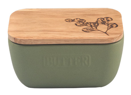Selbrae House Flora Sage Green Butter Dish