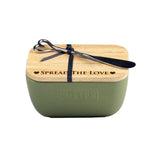 Selbrae House Spread The Love Sage Green Butter Dish & Knife Set