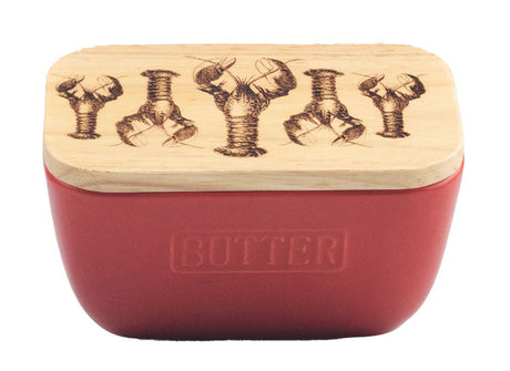 Selbrae House Lobster Red Ceramic Butter Dish with Lid