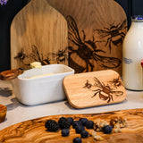 Bee White Butter Dish