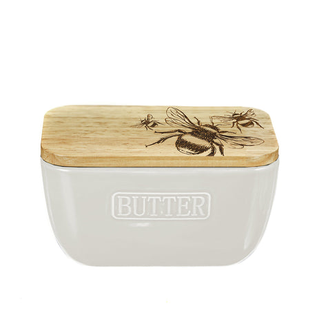 Bee White Butter Dish