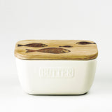 Selbrae House Fish Repeat White Butter Dish