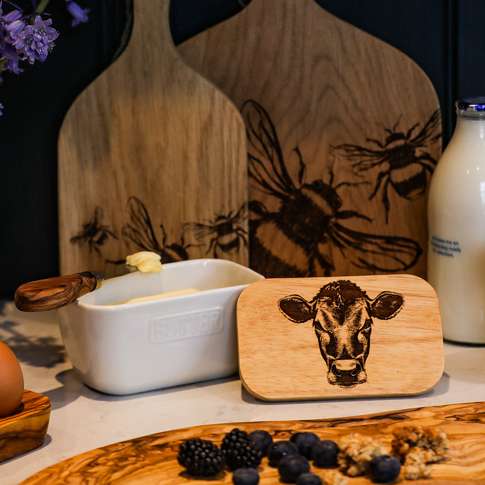 Selbrae House Jersey Cow White Butter Dish