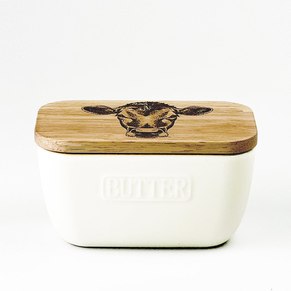 Selbrae House Jersey Cow White Butter Dish
