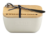 Selbrae House Spread The Love White Butter Dish & Knife Set