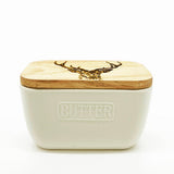 Stag Prince White Butter Dish