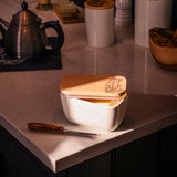 Selbrae House Tabby Cat White Butter Dish