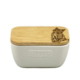 Selbrae House Tabby Cat White Butter Dish