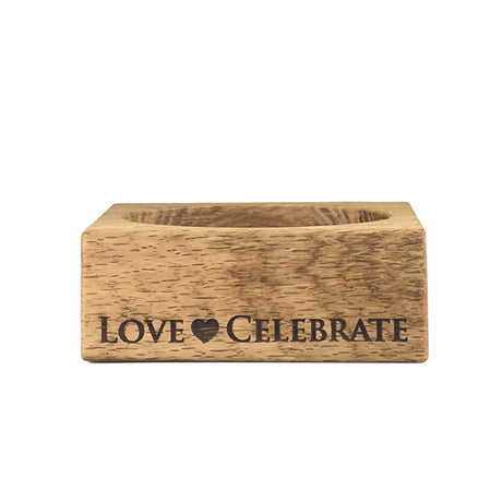 Selbrae House Love & Celebrate Oak Wine Bottle Coaster