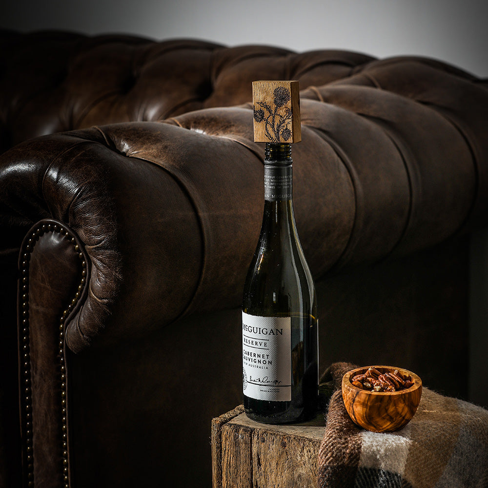Selbrae House Thistle Trio Oak Bottle Stopper