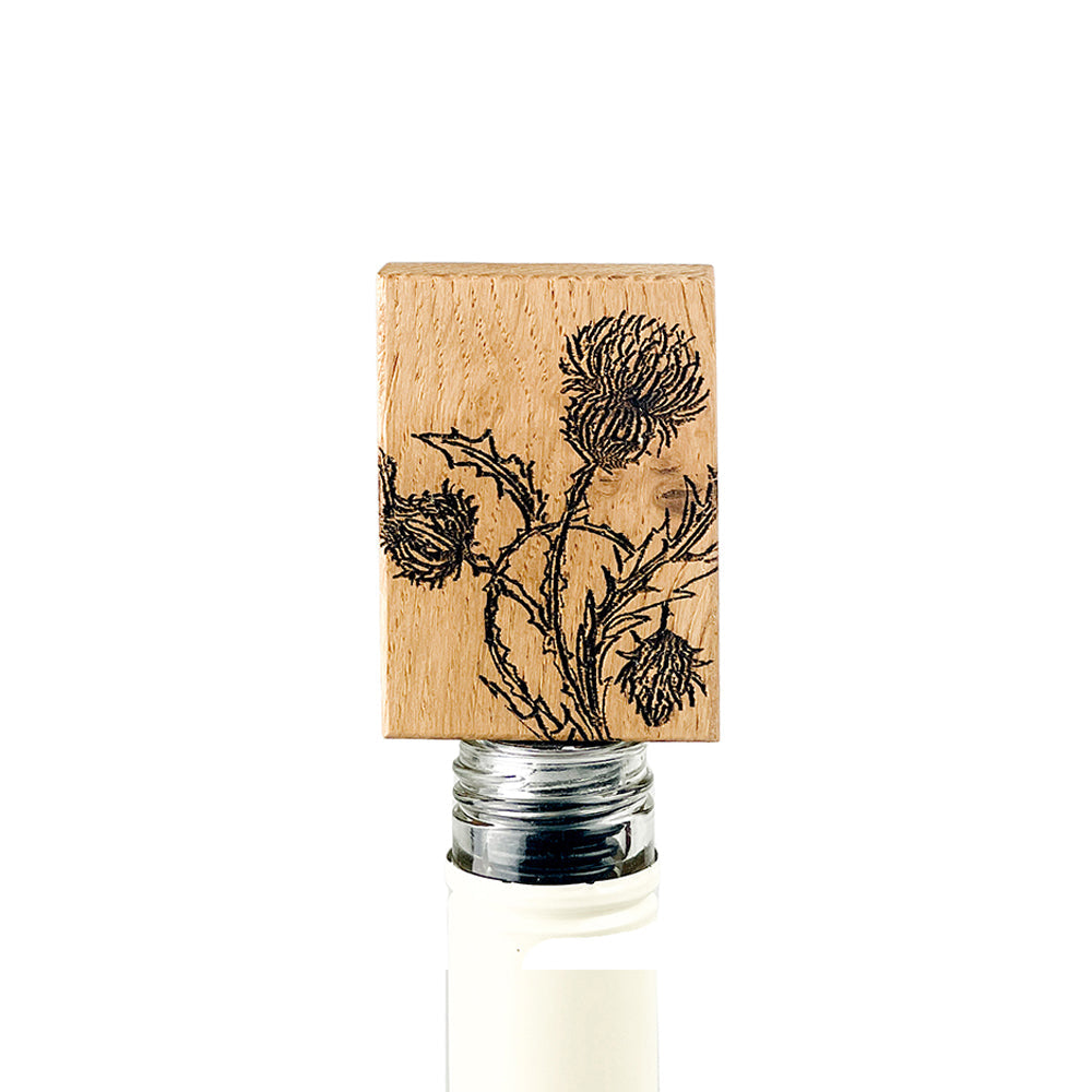 Selbrae House Thistle Trio Oak Bottle Stopper