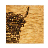 Highland Cow Selbrae House Single Oak Coaster
