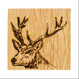 Selbrae House Stag Single Oak Coaster