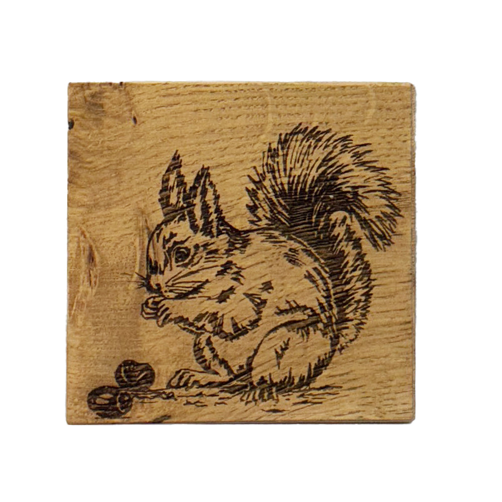 Selbrae House Red Squirrel Single Oak Coaster