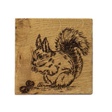 Selbrae House Red Squirrel Single Oak Coaster