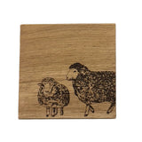 Selbrae House Sheep Single Oak Coaster