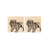 Bulldog Oak Coasters - Set of 2