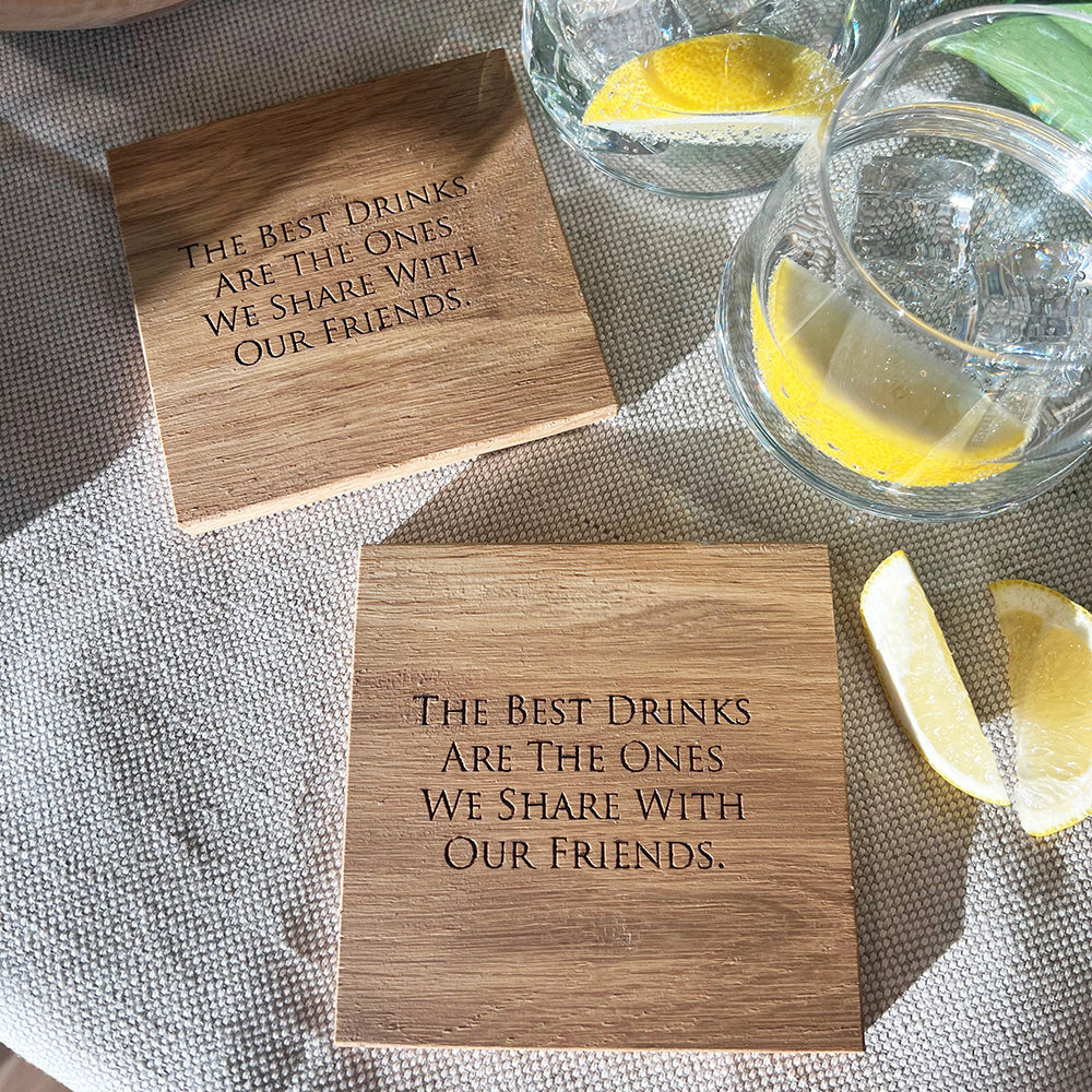 Selbrae House Friends Oak Coasters - Set of 2