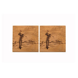 Selbrae House Golf Oak Coasters - Set of 2