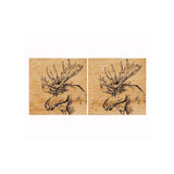 Moose Oak Coasters - Set of 2