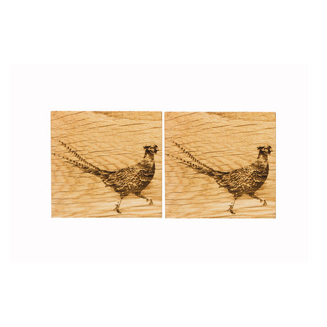 Selbrae House Pheasant Oak Coasters - Set of 2