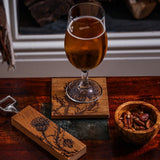 Selbrae House Thistle Trio Oak Coasters - Set of 2