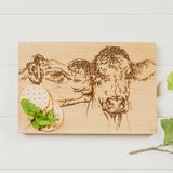 Selbrae House Kissing Cows Oak Serving & Cheese Board