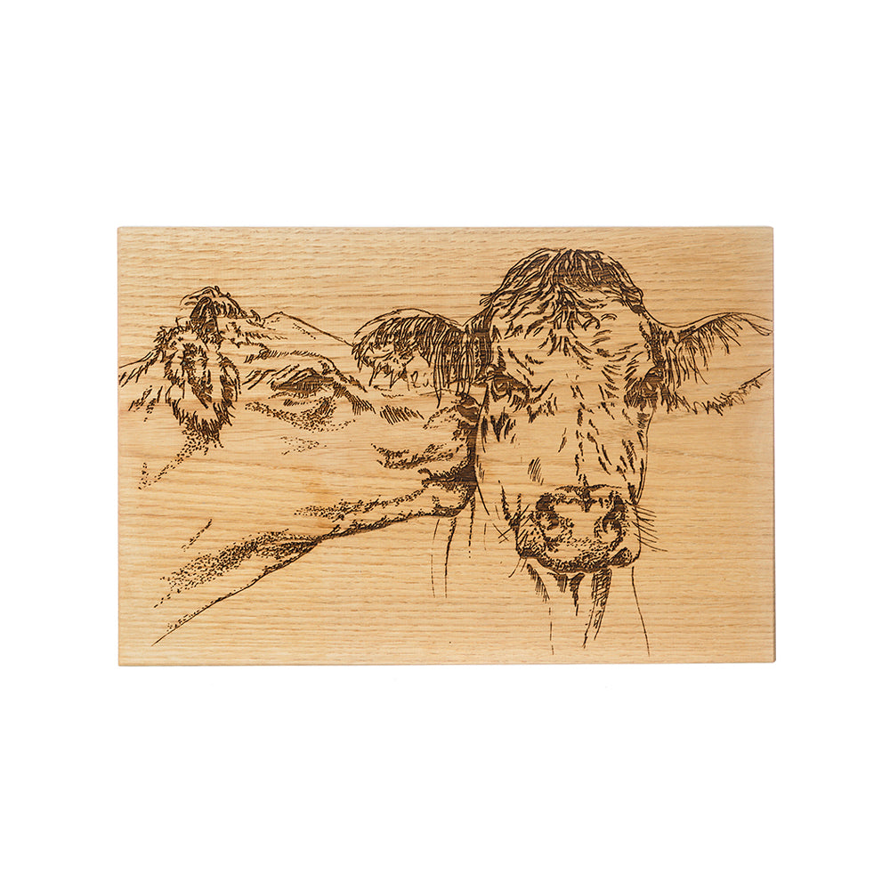 Selbrae House Kissing Cows Oak Serving & Cheese Board