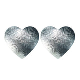 Selbrae House Silver Heart Flat Hammered Place Mats - Set of 2