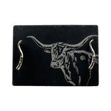Selbrae House Texas Longhorn Slate Serving Tray – Medium