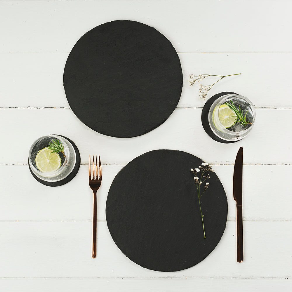 Selbrae House Round Slate Place Mats - Set of 2