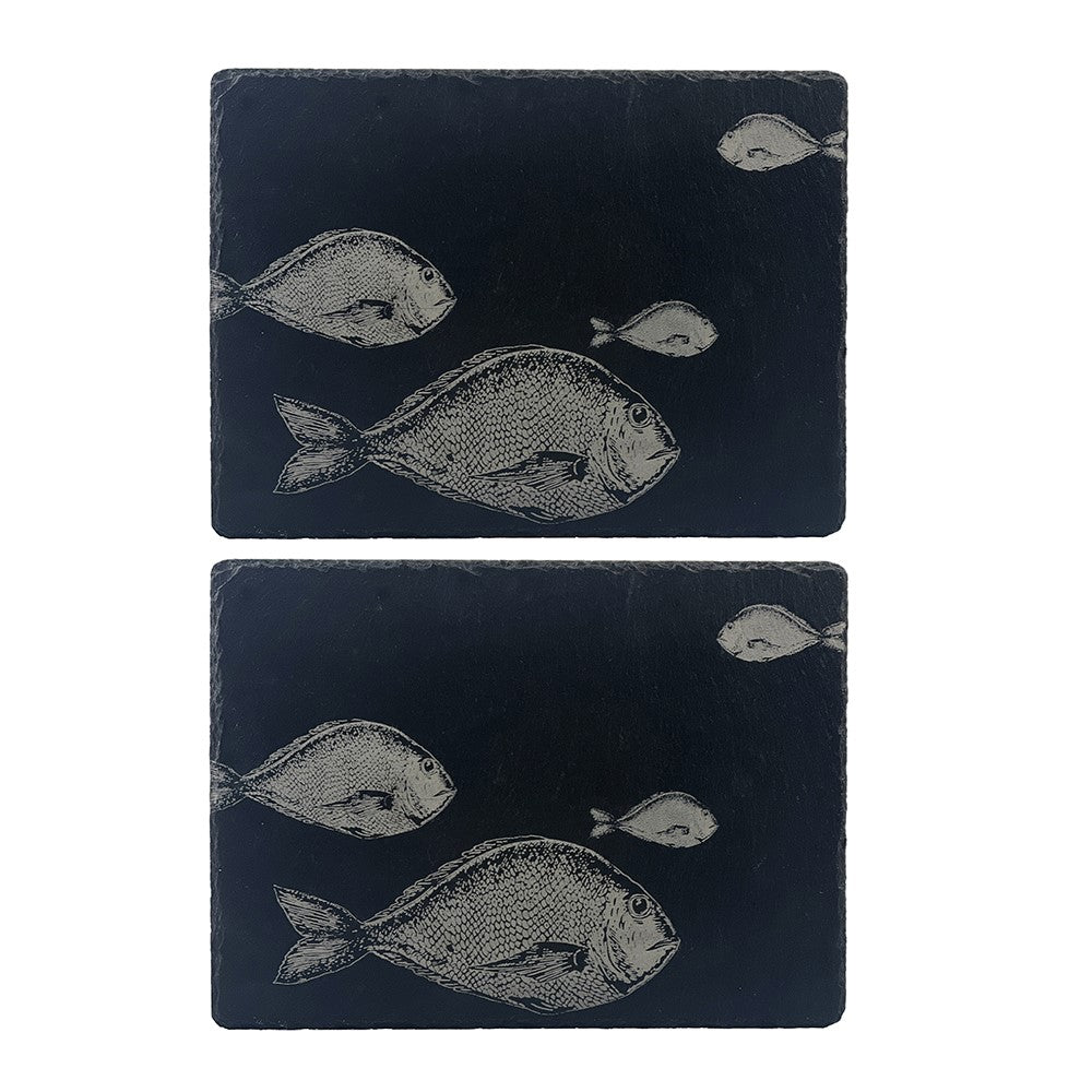 Selbrae House Fish Repeat Slate Place Mats - Set of 2