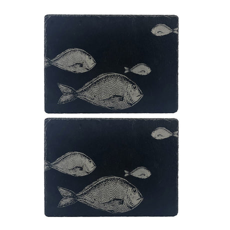 Selbrae House Fish Repeat Slate Place Mats - Set of 2