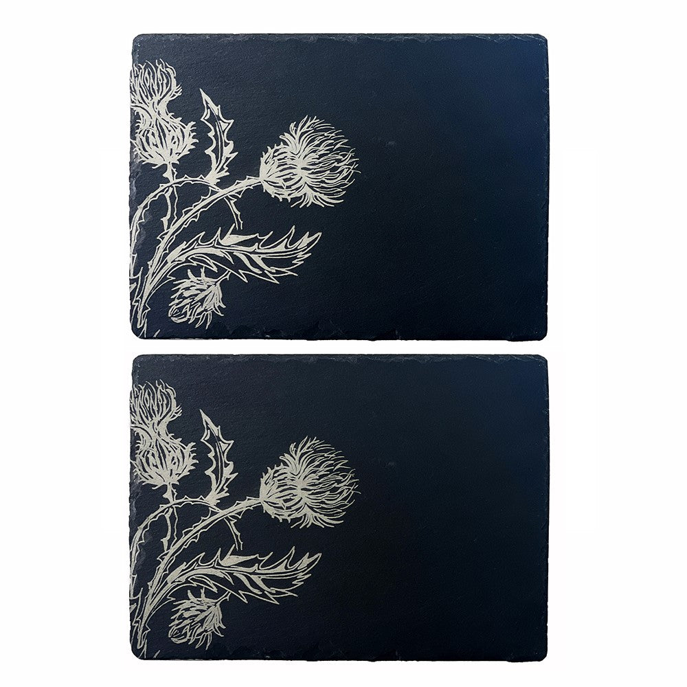 Selbrae House Thistle Trio Slate Place Mats - Set of 2