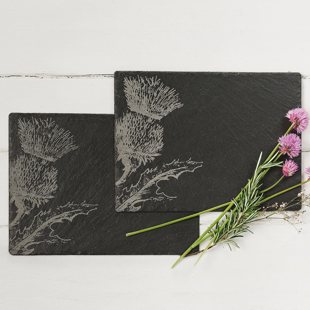 Selbrae House Thistle Slate Place Mats - Set of 2