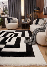 The Rugs Joli Geometric Black & White Rug
