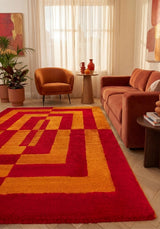 The Rugs Joli Geometric Red & Orange Rug