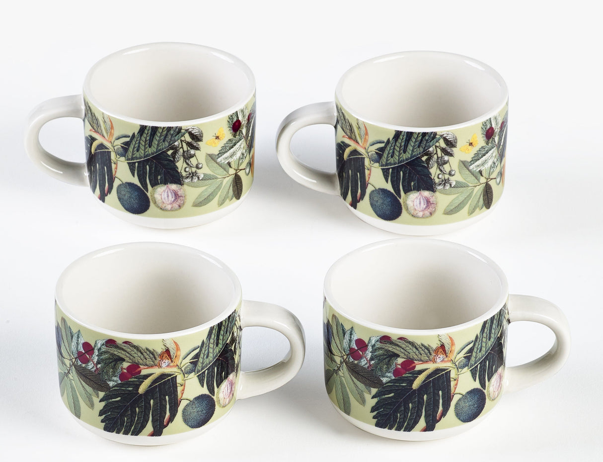 Kew Bloom Espresso Mugs - Set of 4, 100ml