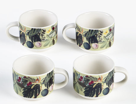 Kew Bloom Espresso Mugs - Set of 4, 100ml