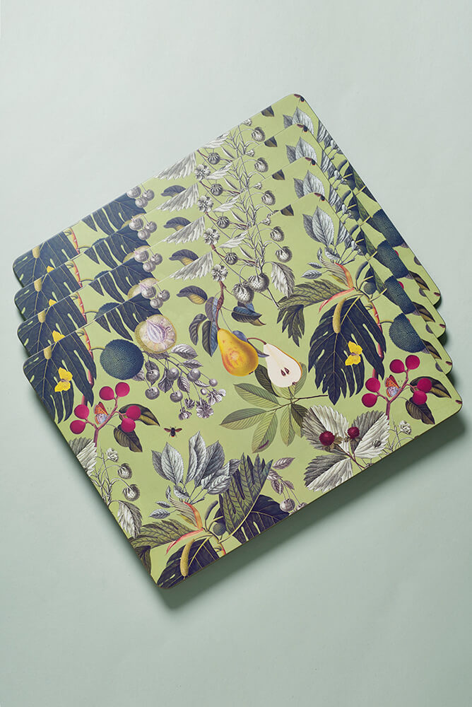 Kew Gardens Fruit And Floral Rectangle Placemat - Set of 4