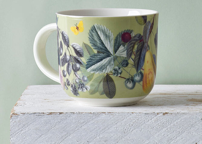 Kew Gardens Fruit and Floral Green Mug