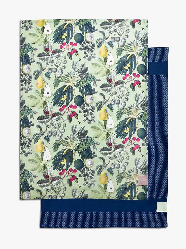Kew Gardens Fruit and Floral Tea Towel - Set of 2, 100% cotton
