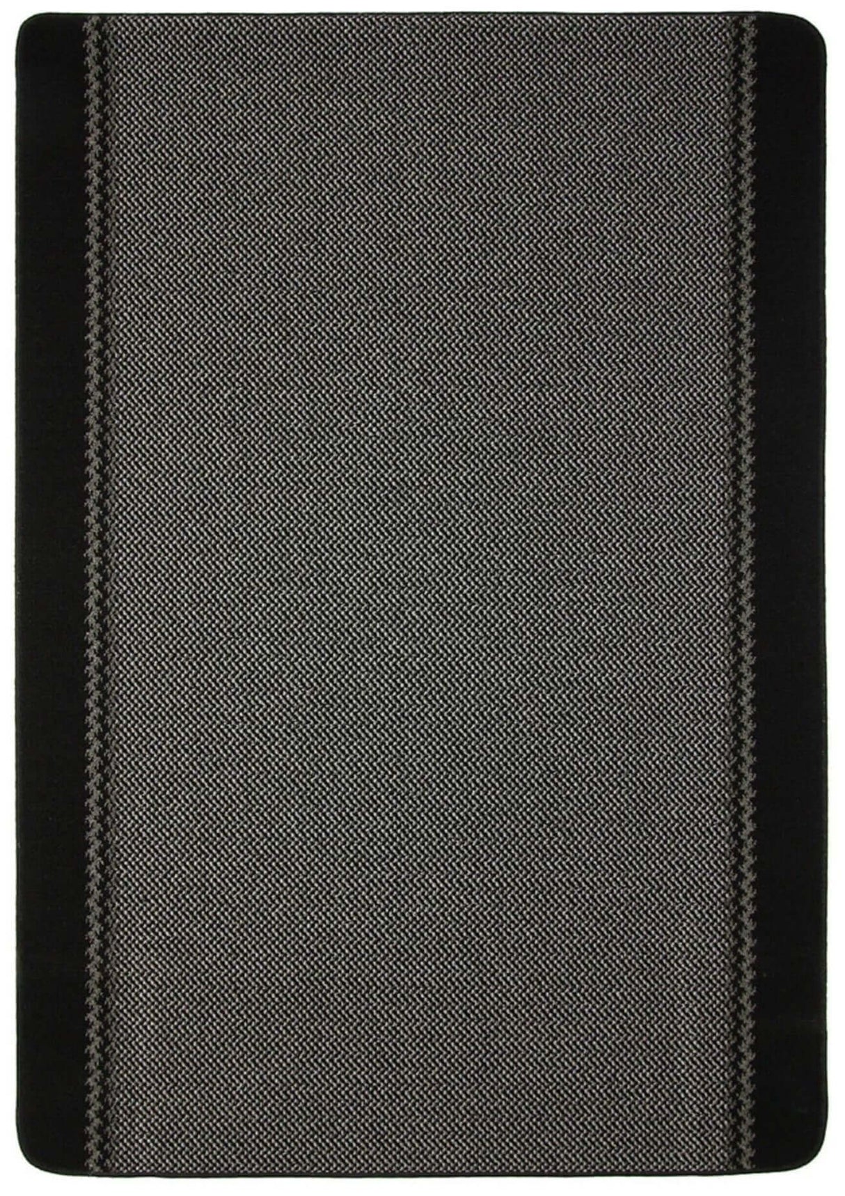 Washable Bordered Black Rug 116BL by The Rugs