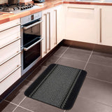 Washable Bordered Black Rug 116BL by The Rugs